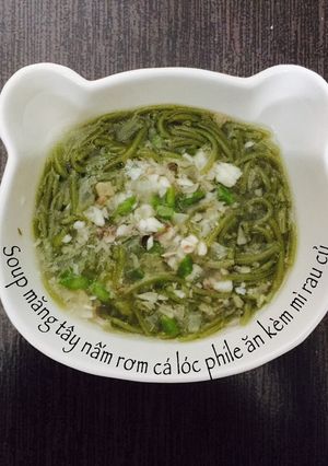 Hình của món Soup măng tây nấm rơm cá lóc phile - ăn dặm.