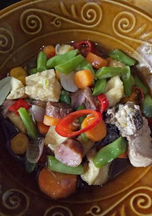 Foto resep 🌈Aseman buncis wortel tahu 🌈