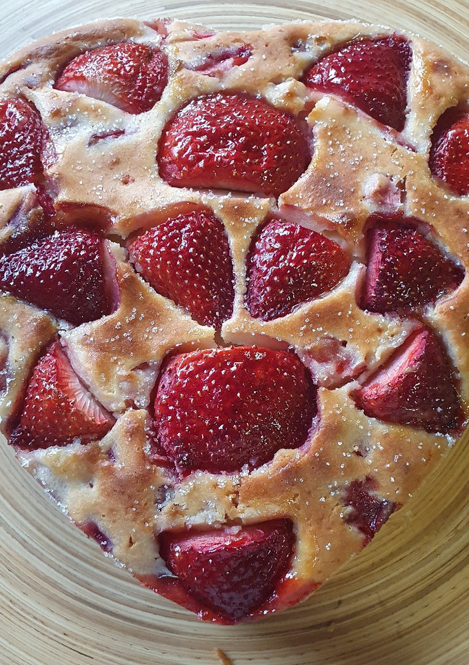 Una foto de Bizcocho de fresas