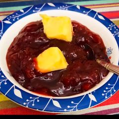 A picture of Apricot sweet / qubani ka Meetha.