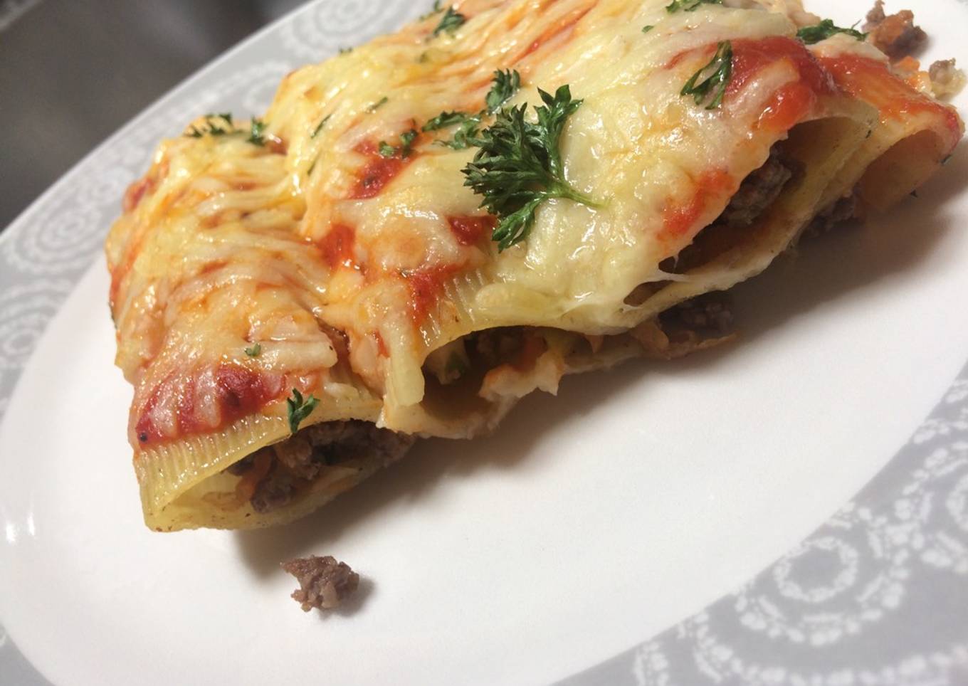 Canelones sencillos de carne molida