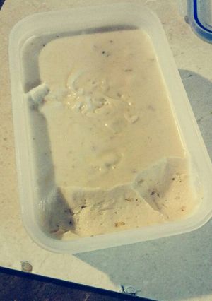 Una foto de Helado casero plátano manjar nuez, sin gluten ni caseina