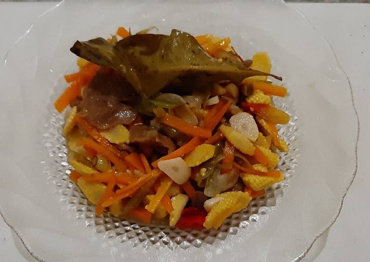 Tumis bakso buncis jagung muda