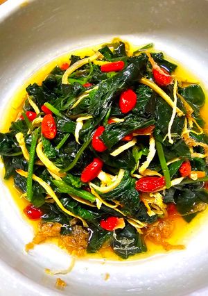 香麻薑絲枸杞葉(創意料理) 的食譜成品照片