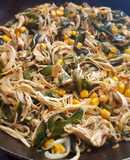 Chilacas con pollo y elote