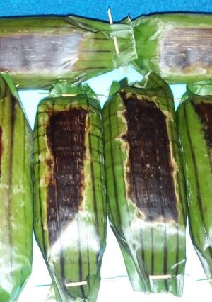 Foto resep Nasi bakar isi cumi asin pete