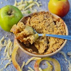 A picture of Apple Crumble with a twist.