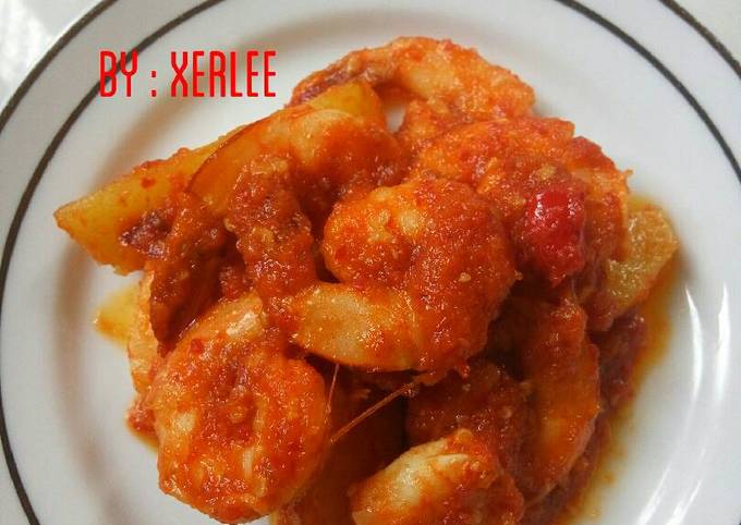 Udang balado simple