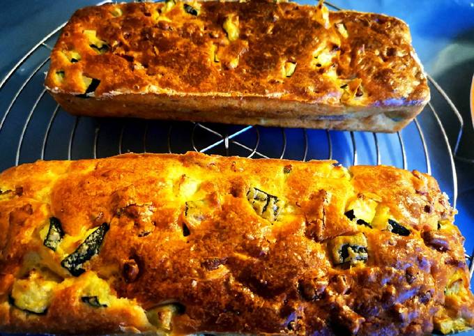 Cake lardons, courgettes