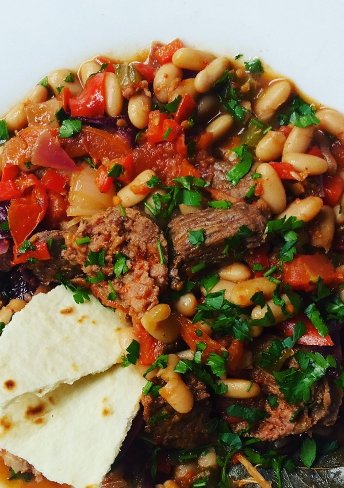 Una foto de Cazuela de carne y porotos