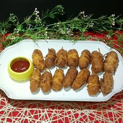 A picture of Crispy Rava Nuggets Noddles Wrapped.