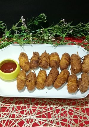 A picture of Crispy Rava Nuggets Noddles Wrapped.