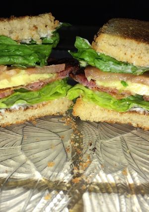 A picture of B.A.L.T.S. Bacon Avocado Lettuce Tomato Sandwiches.