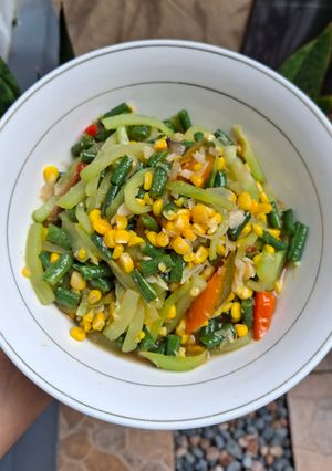 Foto resep Tumis Labu Siam Jagung Kacang Panjang