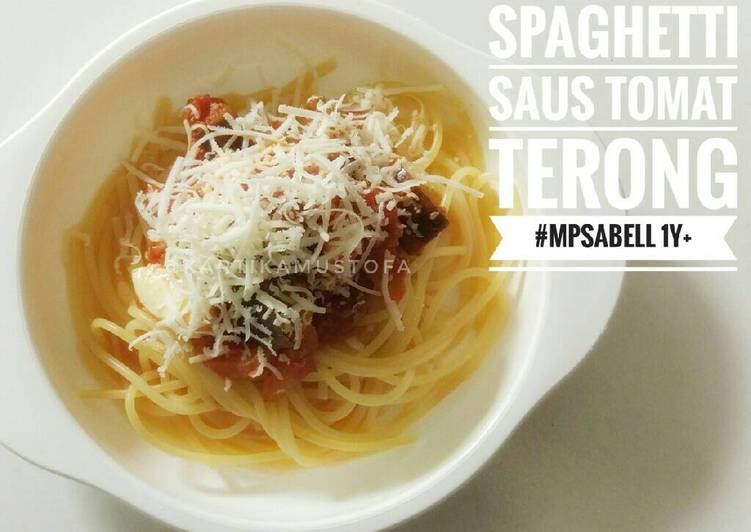 Spaghetti saus tomat terong mpasi 1 tahun