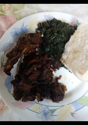 A picture of Mbuzi wet fry recipe.