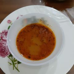 A picture of Star shaped pasta soup (Yıldız şehriye çorbası).