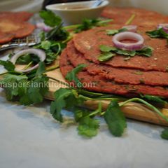 Indian Beetroot pancake پنکیک لبو A picture of Indian Beetroot pancake پنکیک لبو.