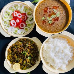A picture of Besan wali bhindi,Masoor dal.
