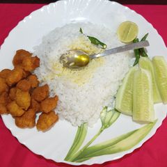 A picture of Panta Bhaat (Leftover Fermented Rice) with Daler Bora.