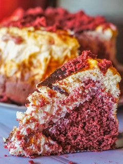 Una foto de Red velvet Cheesecake