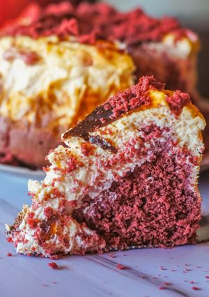 Una foto de Red velvet Cheesecake