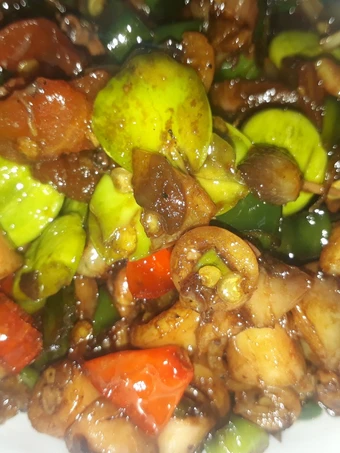 Cara Sederhana Membuat Resep  Cumi asin pete cabe ijo pedes manis yang Lezat, Lezat Sekali