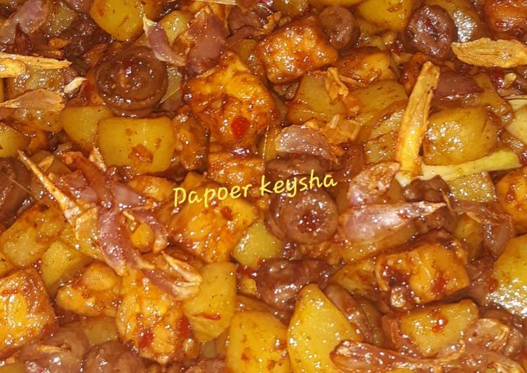 💜Balado kentang tempe jantung bebek💜