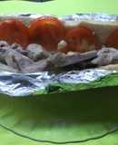 Bocadillo de cabezada con ajos fritos