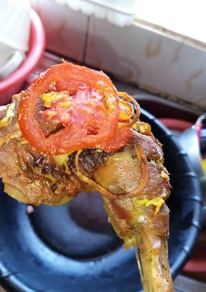 A picture of Oven grilled kienyeji chicken.
