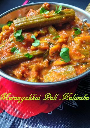 A picture of Murungakkai Puli Kulambu | Drumstick Tamarind Curry.