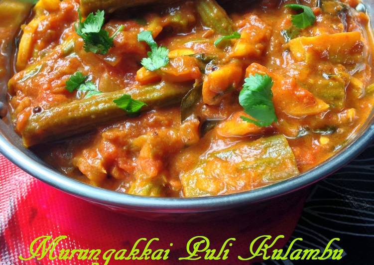 Recipe of Quick Murungakkai Puli Kulambu | Drumstick Tamarind Curry