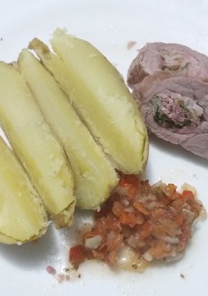 Una foto de Colita de cuadril con verdeo y panceta