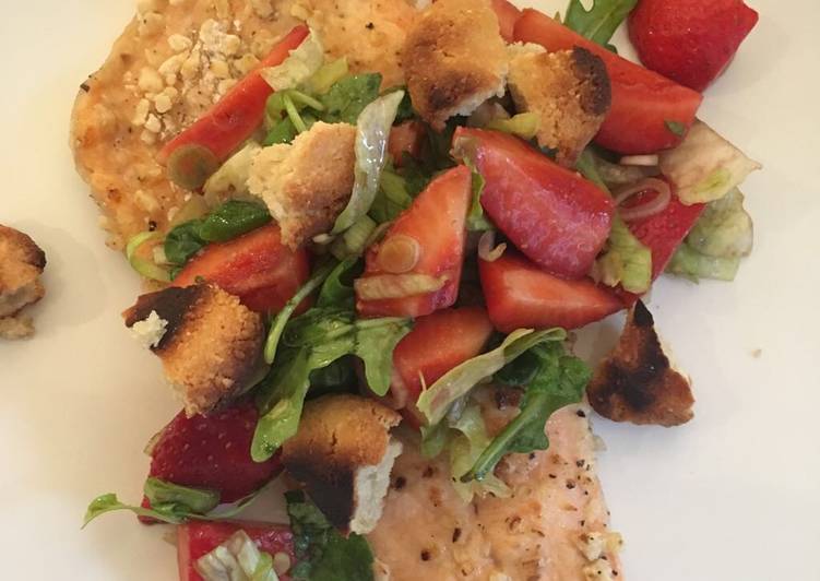 Almond Crusted Trout with Strawberry Salad