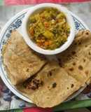 Chapati and cabbage curry