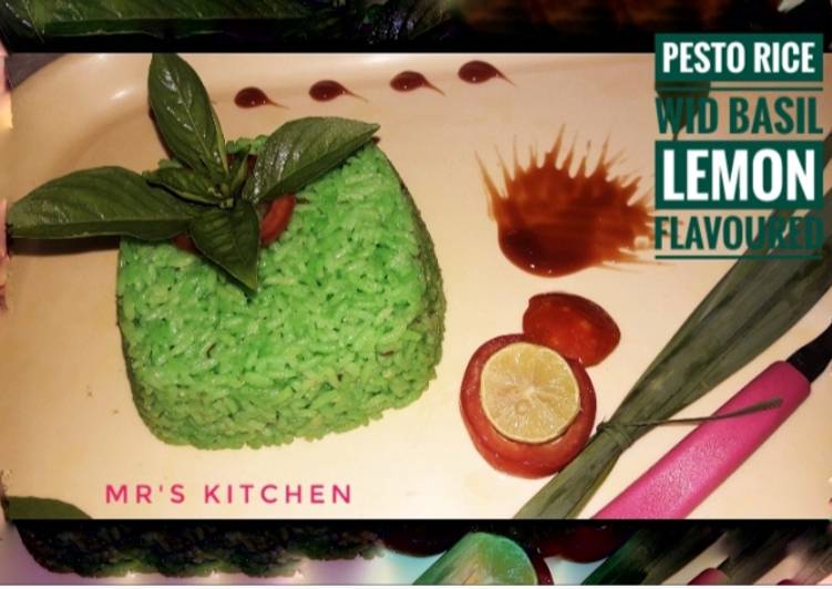 Recipe of Homemade Pesto Rice with Basil Lemon Flavour