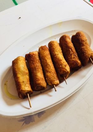 A picture of My yummy hotdog roll stick.