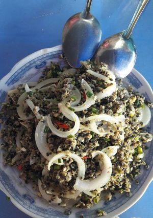 Hình của món Hến xúc bánh tráng.
