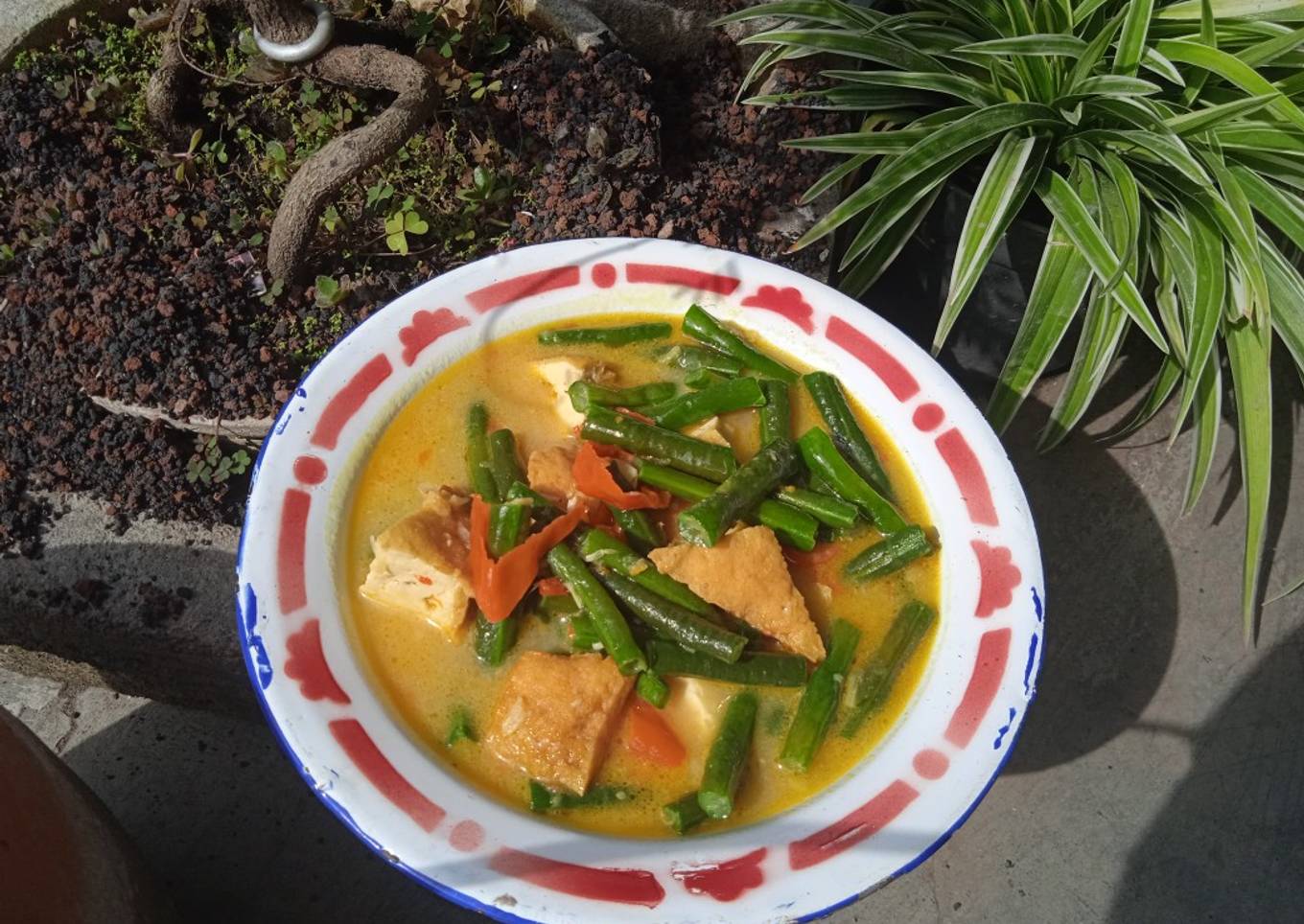 Kacang Panjang Tahu Santan Kuning