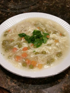 A picture of Brad's egg drop soup.