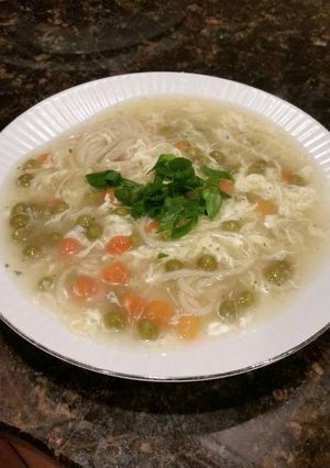 A picture of Brad's egg drop soup.