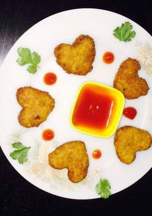 A picture of Potato Paneer cutlets.