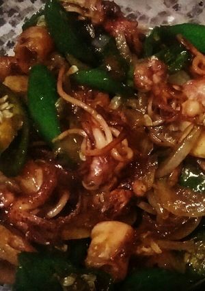 Foto resep Cumi cabai hijau (ikan asin)