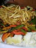 Antipasto de vegetales al wok