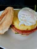 My Muffin with Gammon, Pineapple + Poached Egg on Spinach