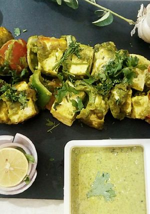 A picture of Hariyali paneer Tikka.