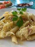 Macarrones “alla mia carbonara”, sin nata