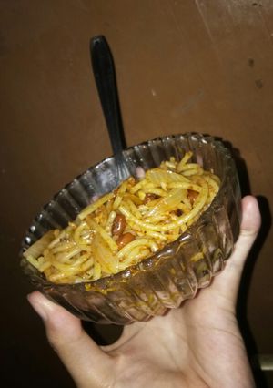 Foto resep Spaghetti aglio bumbu rendang