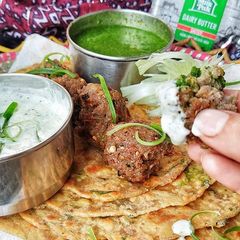 A picture of 3 spice Bajra kabab.
