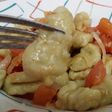 Ñoquis de camotes con verduras asadas